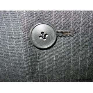 Alfani $695 Mens 40 R 40R Suit Charcoal Pinstriped Wool Cashmere 3Btn 