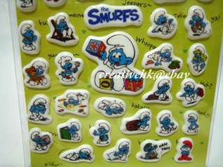 The Smurfs Die cut 3D Bubble Stickers Scrapbook Deco  