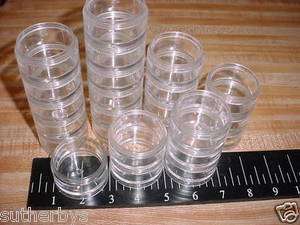 24 New Clear Stackable Screw On 1 oz Bead Jar Container  