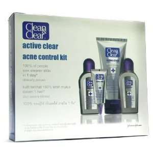  Clean & Clear Active Clear Acne Control Kit 4 in 1 Free 