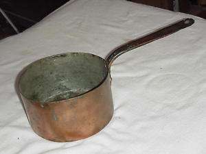 Vintage copper pot cookware 7 1/2 pan dovetail bottom  