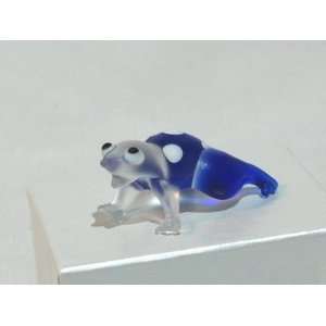  Collectibles Crystal Figurines Opaque Blue Frog 