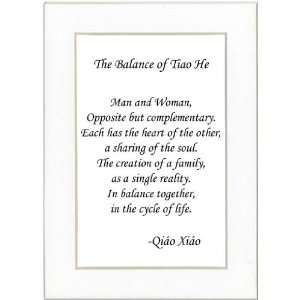  5x7 Chinese Proverb The Balance of Tiao He with Ivory 