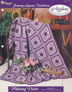 Waltzing Violets Afghan, Granny Square crochet pattern  