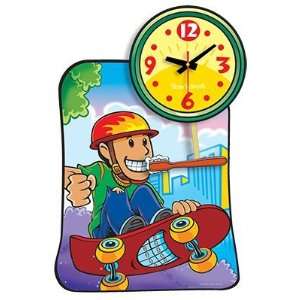 Time to Brush Clock  Skateboarder