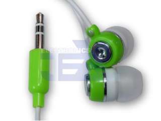 High Quality Green & White Earbuds Earphones /MP4  