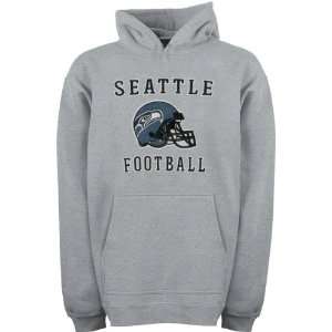  Seattle Seahawks Youth Grey Helmet Logo Applique Hooded 