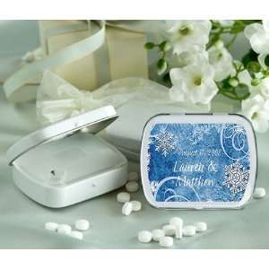 Wedding Favors Snowy Day Winter Theme Personalized Glossy White Hinged 