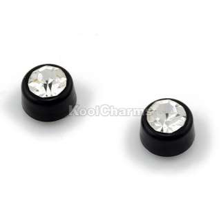 Wholesale 12 Pairs Black Magnetic Earrings Clear Rhinestone Crystal 