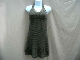 Athleta Womens Capri Crochet Cotton V Neck Lined Camo Green Dress XXS 