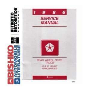    1986 DODGE PICKUP TRUCK & RAMCHARGER Service Manual CD Automotive