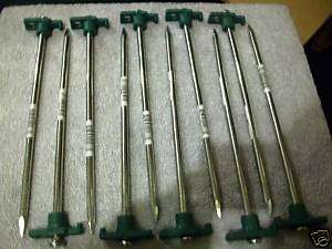 10~ TENT / CANOPY 10 STAKES / PEGS / NAILS STEEL ~NEW  