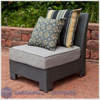 Fiji Isle All Weather Resin Wicker Sectional Armless Chair 
