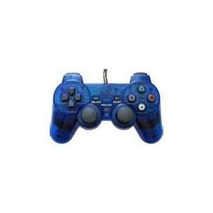    Playstation 2 Dual Shock Analoge Controller Clear Blue Video Games
