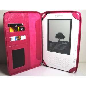 Hot Pink Zip Around Leather Folio Cover Case for  