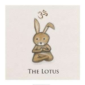   Bunny Yoga, The Lotus Pose  12 x 12  Poster Print