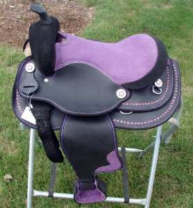 14 Youth Smart Synthetic Purple Bling Western Saddle P  