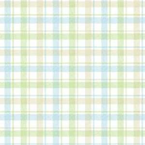  Woven Plaid Blue and Green Wallpaper in York Kids 4