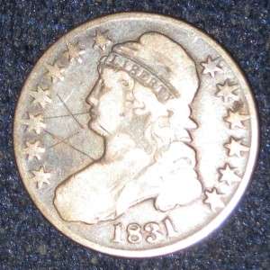   Half Dollar Coin Capped Bust Lettered Edge About Very Good  