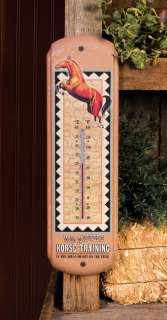 WESTERN AMERICANA HORSE Advertising Tin Thermometer  