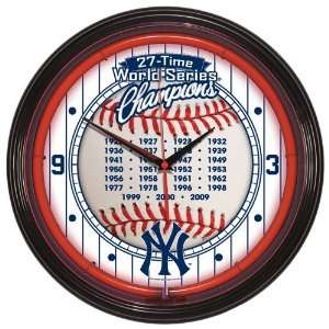   Yankees 27th World Series Championships Neon Clock