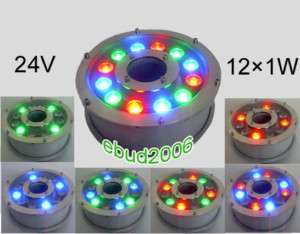 12*1W/24V LED Multi color Fountain Submersible Light  