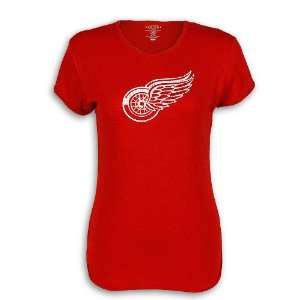  Detroit Red Wings Red Wales Ladies T shirt by Old Time 