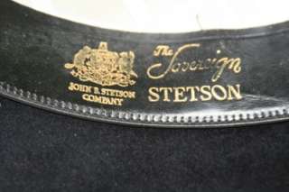 Vintage Black Velvet Stetson Sovereign Fedora/Bowler Type Hat 