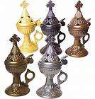Incensory Censer Thurible Incense Burner Christian Metal with Cross