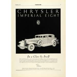  1931 Ad Antique Chrysler Imperial Eight Luxury Automobile 