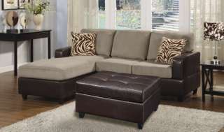 NEW Sectional Couch Sofa Set FREE Ottoman Modern Fabric  