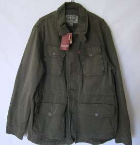 Mens Levis Military Style Jacket   Olive or Black   Size M, L, XL 