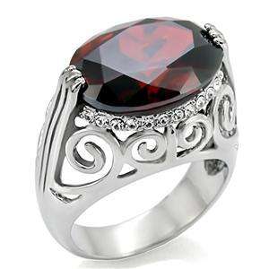   RED GARNET SOLITAIRE JANUARY CZ BIRTHSTONE LADY RING JEWELRY  