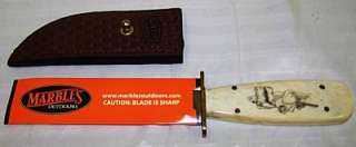 MARBLES COWBOY KNIFE MA80914C FIXED BLADE KNIFE w/LEATHER SHEATH USA 