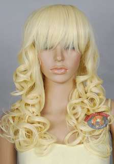 24 inch Hi_Temp Series Light Golden Blonde Curly Long Cosplay DNA Wigs 