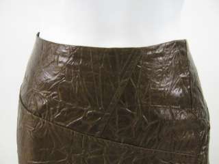 HELENA SOREL Blue Brown Faux Leather Skirt Top Set 40  