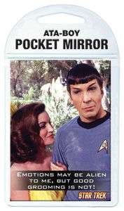 Star Trek TOS Mr. Spock and Quote Pocket Mirror, NEW  