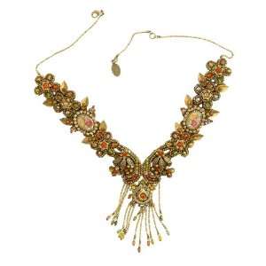 Vintage Inspired Necklace designed by Michal Negrin with Hand Painted 