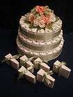 72 WHITE FAVOR BOXES wedding cake &flower centerpiec​e