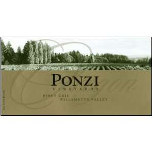  2009 Ponzi Vineyards Willamette Valley Pinot Gris Oregon 