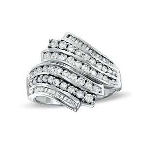  Gordons Jewelers Baguette and Round Diamond Swish Ring in 