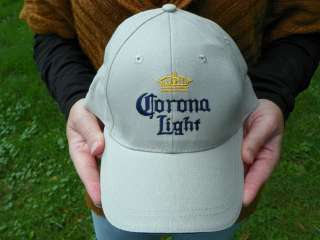 Embroidered Corona Light Beer Hat Cap Beige Tan Logo One Size  