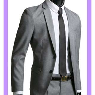 BROS MENS NEW SLIM 2 BUTTON SUITS GRAY (US38R  