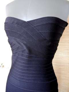 HERVE LEGER Bandage Dress SO BLACK Strapless S DIVINE  