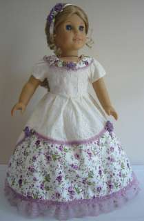 Cream & Lavender Gown fits American Girl Doll Clothes  