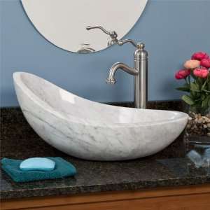  Marble Asymmetrical Sink   Italian Carrara Marble