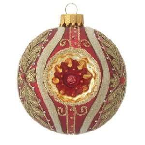  Red Reflective Glass Ball Christmas Ornament