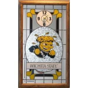 Wichita State Shockers Wall Clock Wooden Frame NCAA College Athletics 