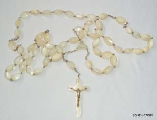 VINTAGE MOTHER OF PEARL ROSARY. I HAVE MORE LISTED  