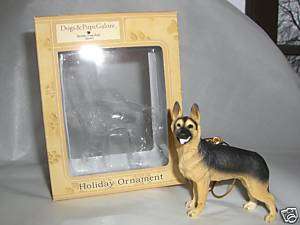 GERMAN SHEPHERD DOG FIGURINE CHRISTMAS TREE ORNAMENT  